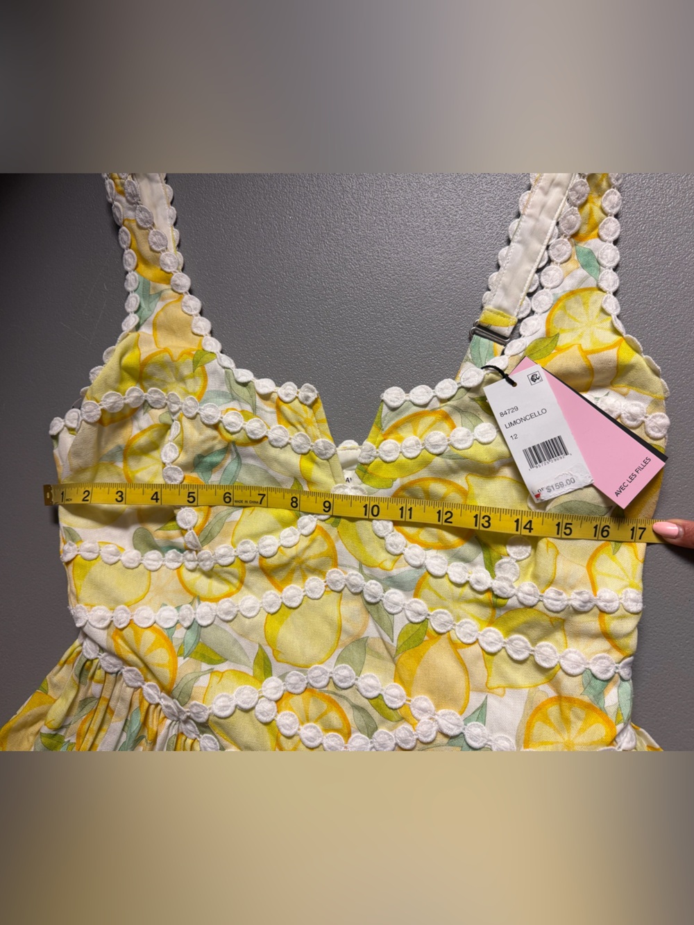 NWT Avec Les Filles Limoncello Lemon Print Fit & Flare Mini Dress Size 12 - Picture 11 of 13